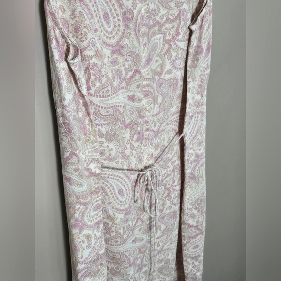 Brooks Brothers Pastel Paisley Bohi Cottagecore 100% Linen Maxi Dress, Medium - Picture 4 of 5